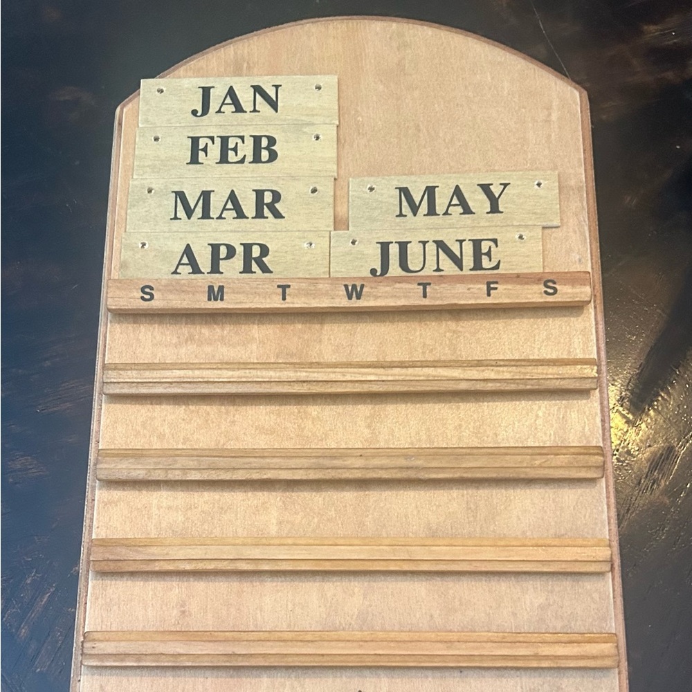 Wooden Perpetual Wall Calendar